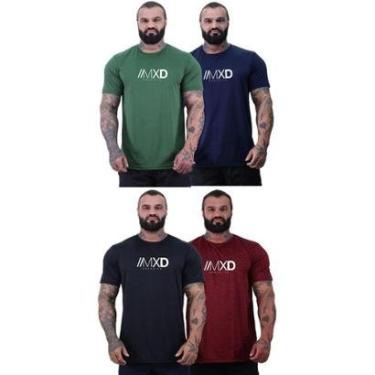 Imagem de Kit 4 Camiseta Tradicional Masculina MXD Dry 100% Poliéster Cor:;Tamanho:G;Gênero:Mascu...