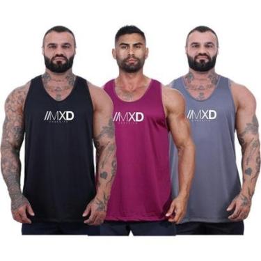 Imagem de Kit 3 Regatas Cavada Mxd Conceito Dry 100% Poliéster Furinho Cor:;Tamanho:P;Gênero:Masculino-Masculino