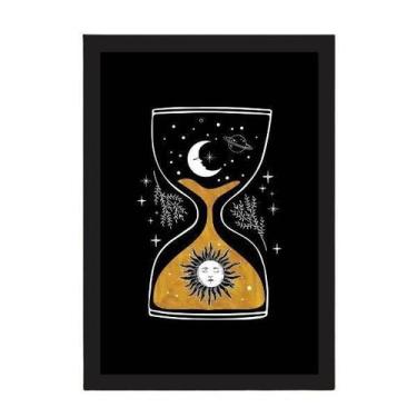 Imagem de Quadro Decorativo Ampulheta Universo 33X24 Com Vidro - Preta - Quadros