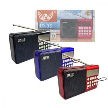 Imagem de Rádio Portátil Retro FM/AM Bluetooth 3W MP3 Entrada Pendrive e Cartão 