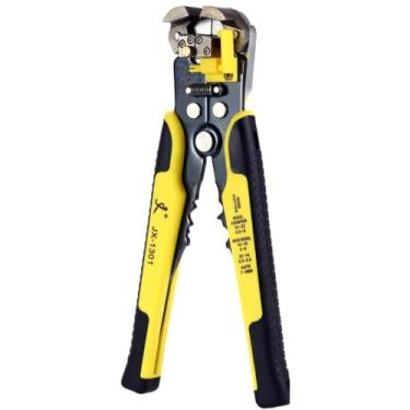 Imagem de Alicate Multifuncional 4 em 1, Decapador, Desencapador, Crimpador e Cortador de Fios, Cabo Ergonômico Amarelo e Preto