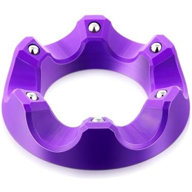 Imagem de Enhon Copo giratório de bola de boliche, suporte de copo de boliche roxo com suporte giratório de rolamento, suporte de bola sobressalente, suporte de exibição de limpeza de anel poroso