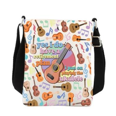 Imagem de Bolsa tiracolo ukulele presentes para amantes de ukulele Yes i Do Have a Retirement Plan i Pan On Playing The Ukulele Shoulder Bag, Branco