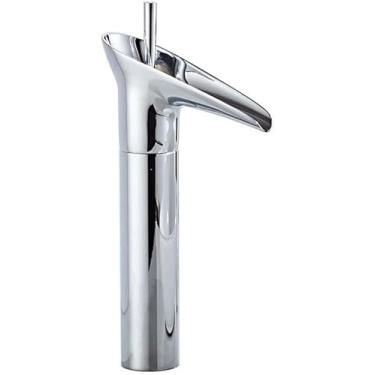 Imagem de Torneiras De Banheiro Em Cascata Torneira Misturadora De Bacia De Banheiro Pia De Banheiro Vintage 1 Alavanca Torneiras Misturadoras De Bacia De Banheiro Um Furo, Cromado, Chrome, Tall