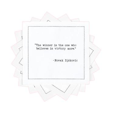 Imagem de Five Star Napkins Guardanapos de coquetel brancos – 50 guardanapos descartáveis de algodão de luxo para coquetéis com citações – 11,4 cm x 11,4 cm para bares domésticos, noites de jogos, bebidas