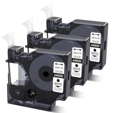 Imagem de COLORWING Compatível com Dymo White on Clear Label Tape D1 45020 S0720600, 1/2'' L x 23' C, para DYMO Label Maker LabelManager COLORPOP 160 280 360D 420P 450, pacote com 3