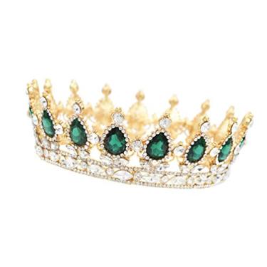 Imagem de DEARMAMY Tiara De Coroa Barroca Mulheres - Acessório De Cabeça De Noiva Em Liga De Strass Prateado De Cabelo De Princesa Vintage