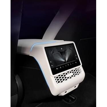 Imagem de YOKOOHITECH Capa de ventilação AC, Highland Model y Tampa de saída de ar do console central traseiro compatível com Tesla Model Y Highland e Model 3 Highland (branco fosco)