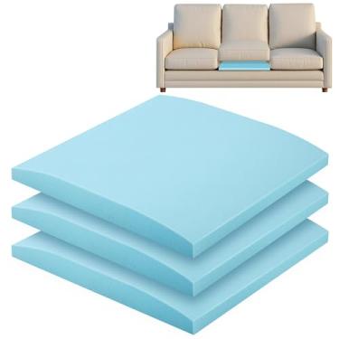 Imagem de moonoom Suporte de almofada de sofá de 56 x 56 cm, reparo de flacidez de almofada de sofá azul, substituição de espuma curvada de alta densidade para cadeira de sofá secional com flacidez de móveis (3