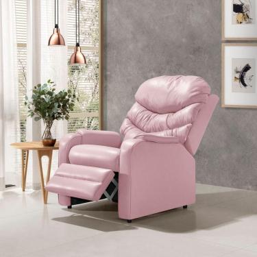 Imagem de Poltrona Portinari Reclinável Luxo Alto Conforto Sala Quarto Rosa