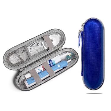 Imagem de Nincha Estojo Rígido Para Escova De Dentes Elétrica Em Eva - À Prova D'Água, Choque, Resistente Umidade, Tamanho Grande, Compatível Com Oral-B Io, Pro, Smart Series, Philips Sonicare (Azul)