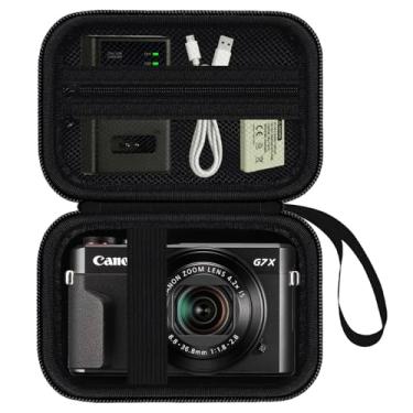 Imagem de TsuiWah Estojo Rígido De Viagem Para Câmera Canon Powershot G7 X Mark Ii/G7X Iii, Bolsa Armazenamento Digital Com Bolso Malha Zíper, Cabo Usb, Cartão Sd, Bateria E Outros Acessórios, Preto