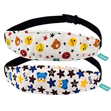 Imagem de Donier Pacotes Com 2 Assentos De Carro Para Bebês Apoio Pescoço E Cabeça, Faixa Suporte Travesseiro, Fácil Instalação Na Maioria Dos Conversíveis, Segurança Crianças (Urso)