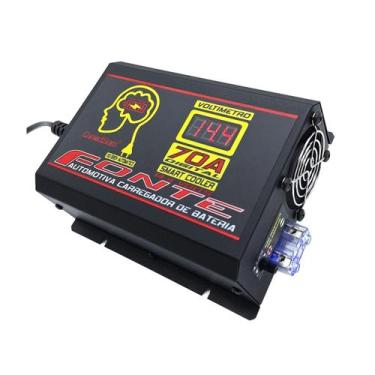 Imagem de Fonte Carregador Automotiva 70 amperes Bivolt voltímetro - ConectSom