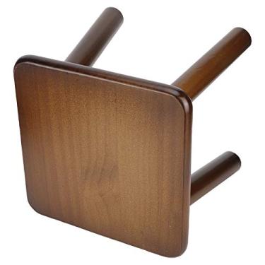 Imagem de Banca de Madeira Fofa para - Montagem DIY Banco Curto Criativo, Opções Redondas e Quadradas da Moda Em Nogueira e Acabamento de Madeira (Cor quadrada montada cor de nogueira)