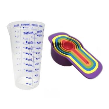 Imagem de Kit Medidor com 6 Colheres e Copo Graduado de 500ml - Wari