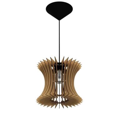 Imagem de Luminária Teto Tipo Pendente Curva Mdf - Completa Mdf Cru