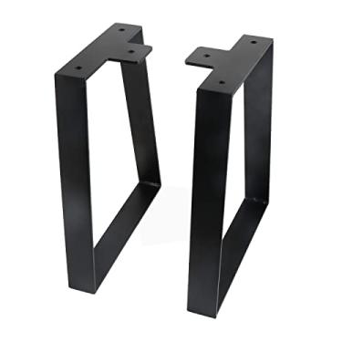 Imagem de ALXEH Pernas de mesa trapézio de 30,5 cm pretas, pernas de metal para móveis faça você mesmo para mesa de café, pés de mesa de canto de armário de banco - conjunto de 2