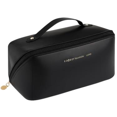 Imagem de Bolsa Necessaire Feminina Organizador Maquiagem (Preto), viagem, cosméticos, zíper resistente, compacta e leve