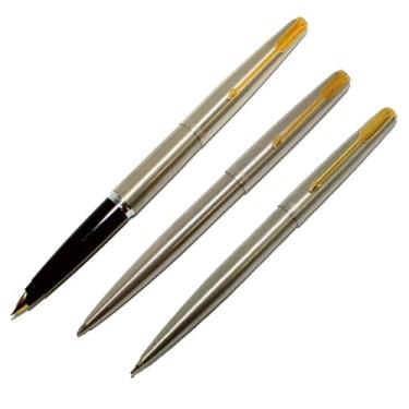 Imagem de Conjunto Parker 45 Caneta Tinteiro 14k + Esf. + Lap. 0.9mm Flighter GT Argentino - NOS