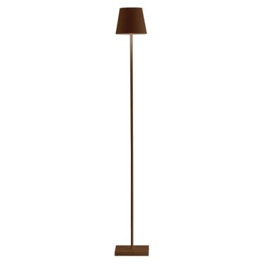 Imagem de Zafferano – Luminária Poldina L (Corten) LED 2200K–3000K | Recarregável c/Controle Touch, Altura Ajustável (52/87/122 cm) e IP54 | Ideal p/Uso Interno ou Externo com Base de Contato