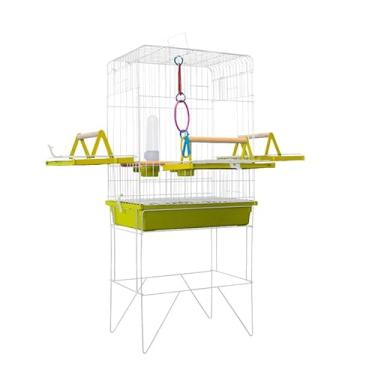 Imagem de VIVEIRO GAIOLA CALOPSITA PASSÁROS AVES TRIPLEX(SLIM BRANCO/AMARELO)