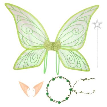 Imagem de Asas De Fada Adulto - Conjunto De Asas De Fada De Fantasia Para Halloween | Acessórios para Fantasias, e Cosplay para Festas de Aniversário, Casamento e Feriados