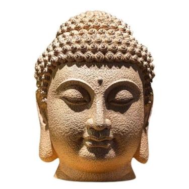 Imagem de Estátua de Feng Shui Cabeça de Buda grande estilo chinês, estátua de Buda, decoração zen, sala de estar, hall de entrada, corredor, decoração feng shui Decoração de Buda