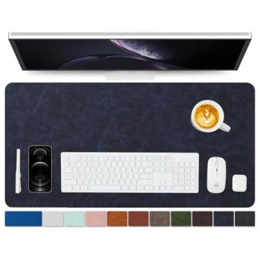 Imagem de Tapete de mesa de couro envelhecido - Almofada de mesa de poliuretano antiderrapante para escritório e casa - Organização de mesa e acessórios - Ideal para mouse pad grande e tapetes de mesa em cima