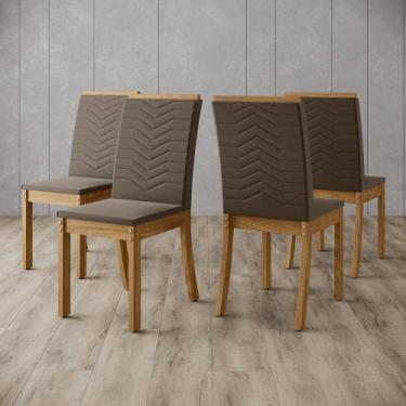 Imagem de Kit 4 Cadeiras para Mesa de Jantar Isa Henn, Bege