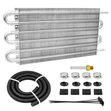 Imagem de Resfriador de transmissão de tubo e aleta ultra frio de 6 passagens kit universal de 5/40.6 cm radiador de óleo 403 alumínio prata