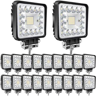 Imagem de SAN YOUNG Lâmpadas Led De 4" Com 120 W, 10.000 Lm, 12 V E 24 V, Luzes Trabalho Para Caminhão, Trator, Quadriciclo, Utv, Trailer, Barco, Picape, Carrinho Golfe, Direção Off-Road, Pacote 20