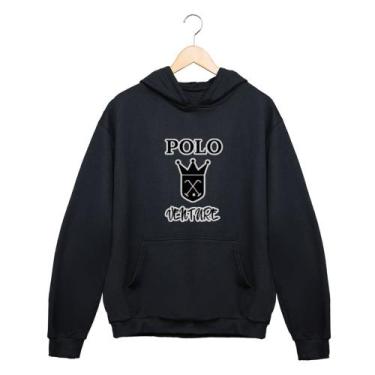 Imagem de Blusa Moletom Masculino 100% Algodão Polo Venture Canguru, Preto, Polo