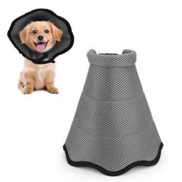 Imagem de Cone de cachorro, cones macios dobráveis para cães após a cirurgia, coleira elizabetana ajustável para cães com malha macia, cone macio para cães grandes, médios e pequenos