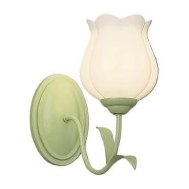 Imagem de Arandela De Parede De Banheiro De 2 Luzes Tulip Milk Glass Flower Lâmpada Dupla Montada Na Parede Luz De Vaidade Sobre Espelho Nordic Modern Green Floral Wall Lamp Para, Tulip, 1 light