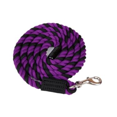 Imagem de simhoa Corda de chumbo para cavalos, linha de estocada, corda de cabresto para cães, animais de estimação, caminhada, exibição, ovelhas trançadas, rédea de, Roxo Rosa