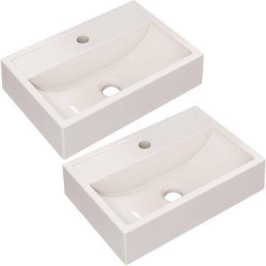 Imagem de Kit 02 Cubas De Apoio Banheiro Lavabo C01 Q450 Bege