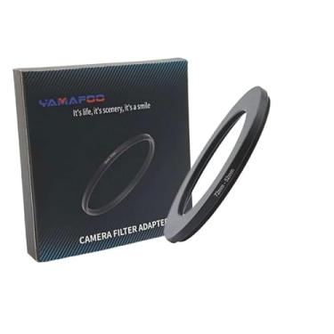 Imagem de Adaptador de anel de metal para cima/para baixo compatível com câmeras mirrorless DSLR Lens, conversor de rosca de filtro UV CPL ND, preto (72-52)