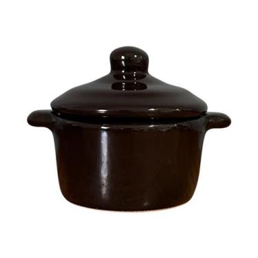 Imagem de Panelinha Preta de Cerâmica Para Cozinha Tempero ou Molho 100ml - Cerâ