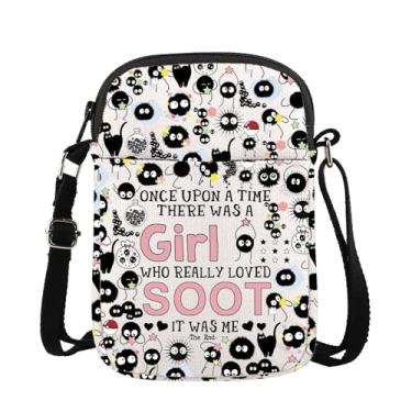 Imagem de Bolsa transversal Janpan para presente inspirado em anime bola de fuligem olhos pretos Sprites presente anime amante presentes, Loved Soot Cb