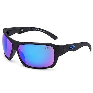 Imagem de Óculos de Sol Masculino Mormaii Malibu II Preto Fosco L. Azul Espelhada