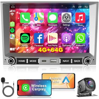 Imagem de Estéreo automotivo 8 Core 4G + 64G para Porsche Boxster 2006-2012, Cayenne 2005-2012, Porsche 911 2004-2012, Carplay sem fio, Android Auto GPS Android 12 Rádio, controle de volante, Bluetooth