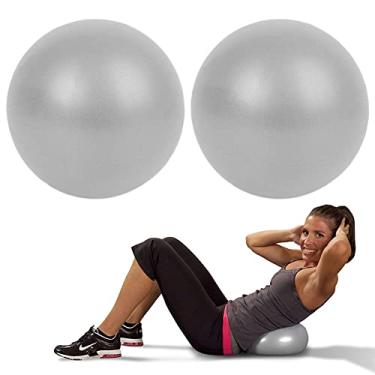 Imagem de Pacote com 2 bolas de exercício, bolas de pilates de 24 cm, mini bolas de ioga, bolas pequenas dobradoras anti-explosão para pilates, ioga, treinamento básico e fisioterapia, melhora o equilíbrio