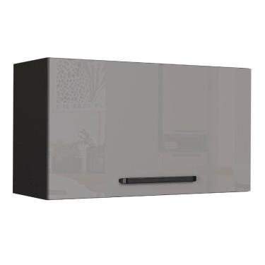 Imagem de Armário Aéreo 1 Porta Basculante Indekes Isa, Chumbo e Titânio, 80 cm