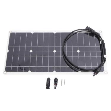 Imagem de Painel solar flexível 25W Monocristalino de alta eficiência Carregador solar portátil para RVs Yachts 12V Baterias de carros resistentes ao clima Fonte de energia durável