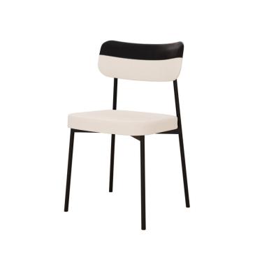 Imagem de Cadeira Mynna Fixa C/4 Pes 525 X 470 X 790 Mm C/1 Un. Crt.palha/courino Preto Crt Palha/courino Preto