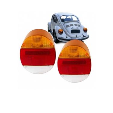 Imagem de Par Lente Traseira Fusca Fafa E Itamar 76 Até 96 Âmbar - JCV