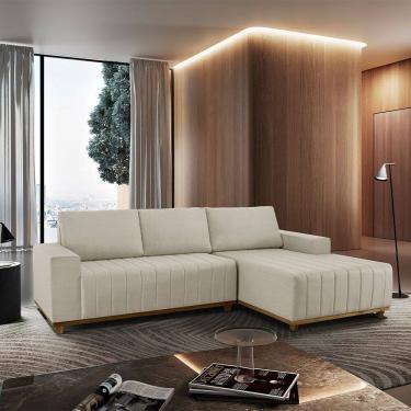 Imagem de Sofá Fixo Com Chaise 2M Boreal Linho Com Molas Lado Direito Meu Sofá Online