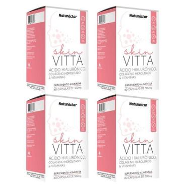 Imagem de Kit Skin Vitta Ácido Hialurônico Natunectar 500mg - 4 unid (240 cápsulas)-Unissex
