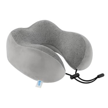 Imagem de Travesseiro de Pescoço Formato U para Viagem Avião Carro Ônibus Almofada Ortopédica Ergonômica com Espuma Viscoelástica para Cervical, Cabeça e Pescoco Adulto - NRSHOP (Cinza)